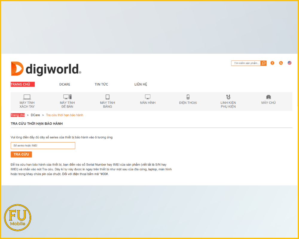 Kiểm tra qua trung tâm bảo hành Digiworld