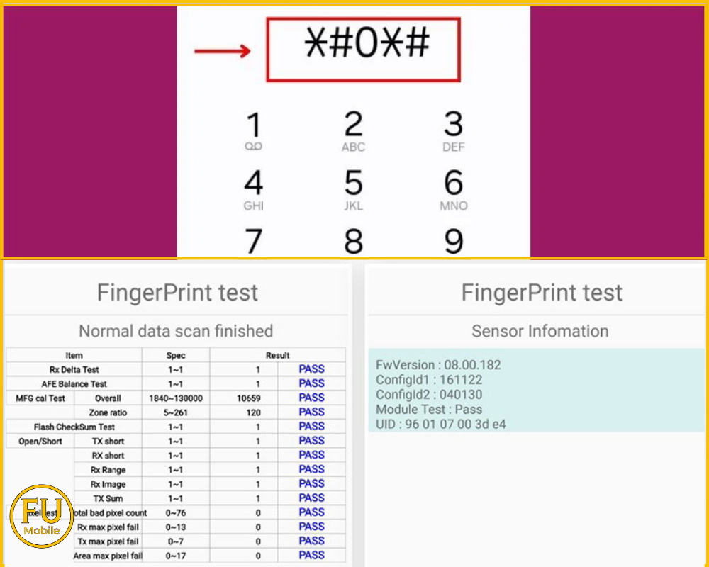 Sử dụng mã test ẩn của Samsung