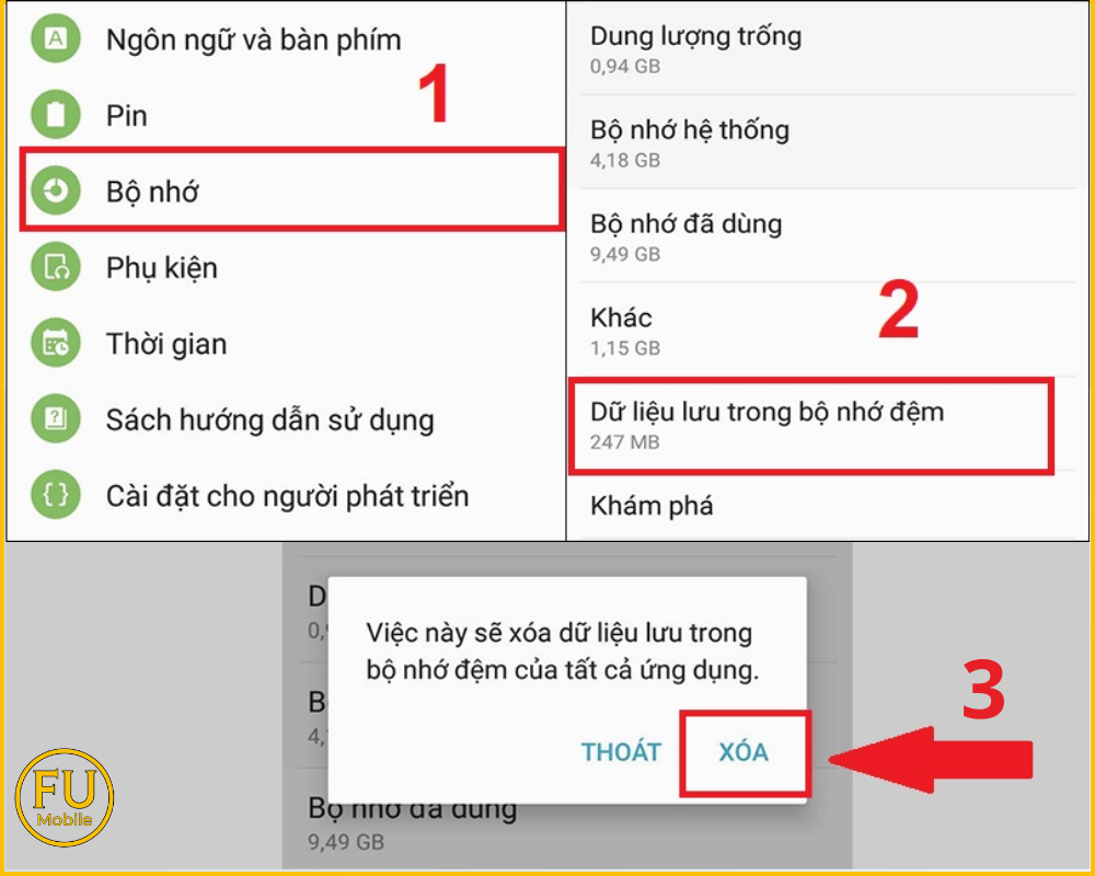 Xóa bộ nhớ đệm cache trên điện thoại