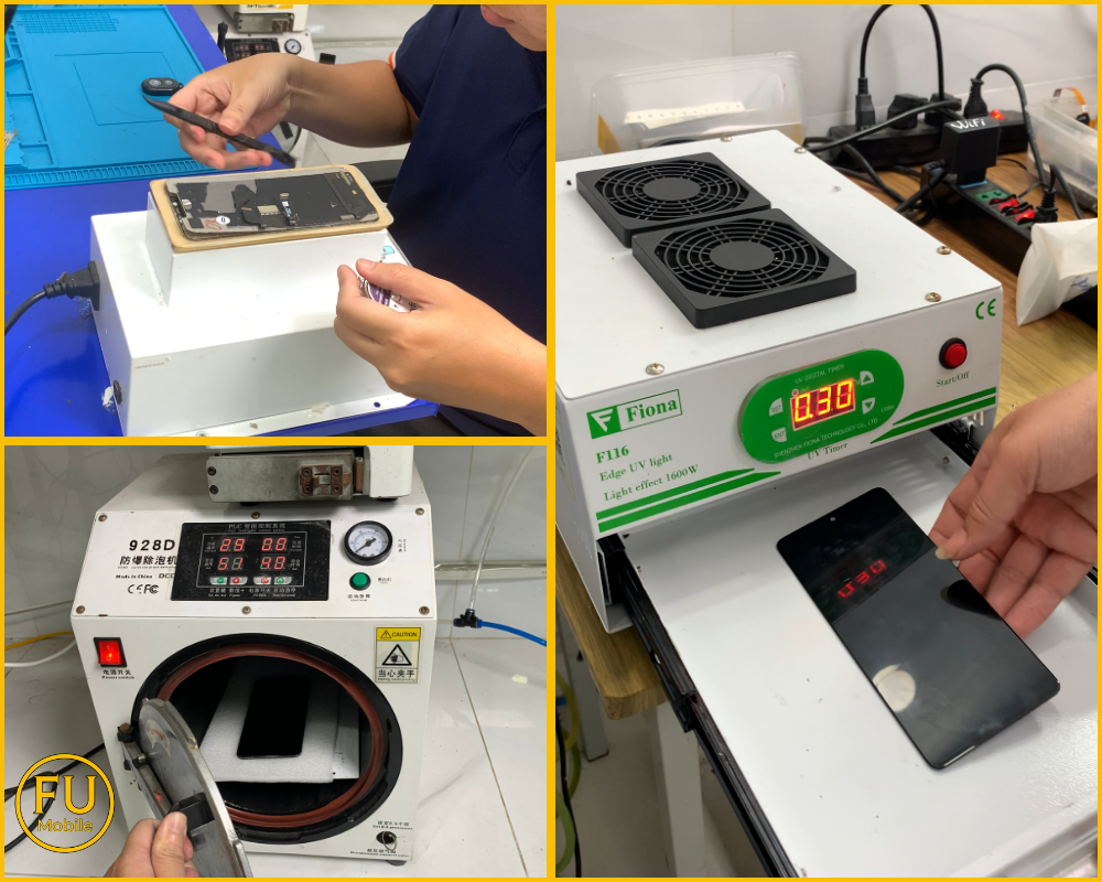 Bộ máy ép kính hiện đại tại FUmobile