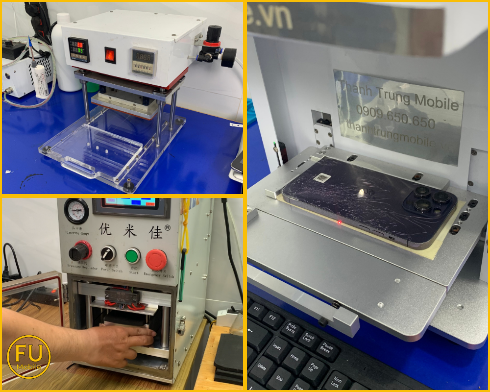 Bộ máy hỗ trợ ép kính điện thoại tại FUmobile