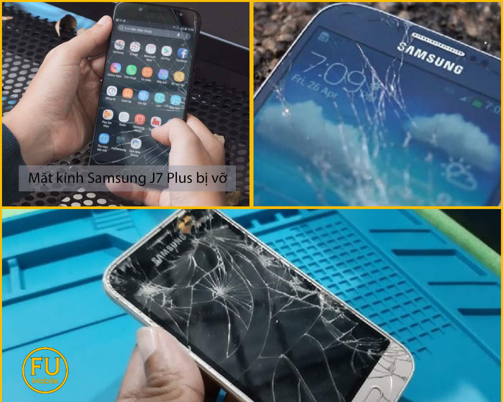 Dấu hiệu Samsung Galaxy J7 Plus cần thay mặt kính