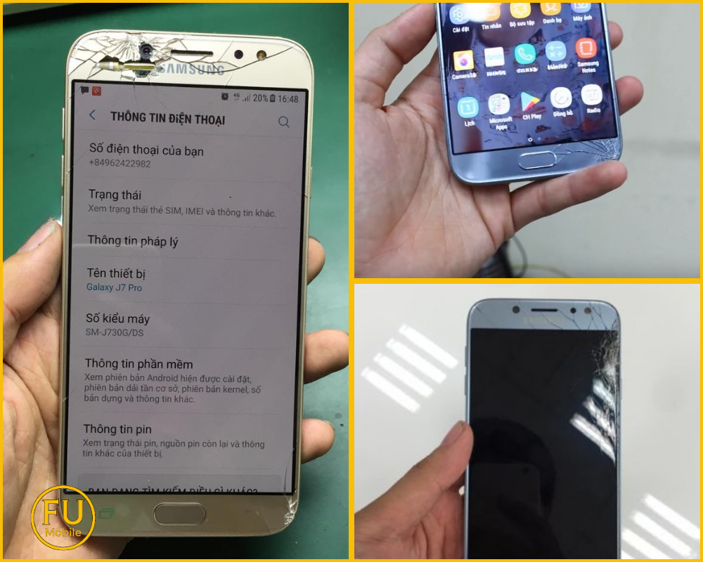 Dấu hiệu Samsung Galaxy J7 Pro cần thay mặt kính