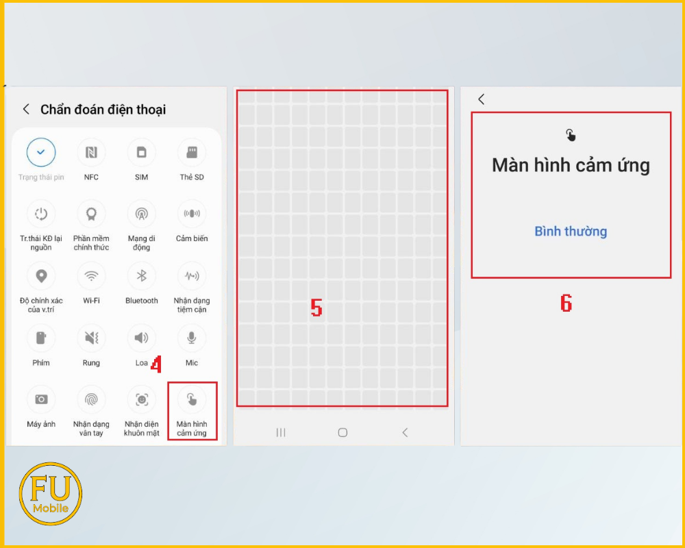 Điện thoại thông báo màn hình cảm ứng hoạt động bình thường
