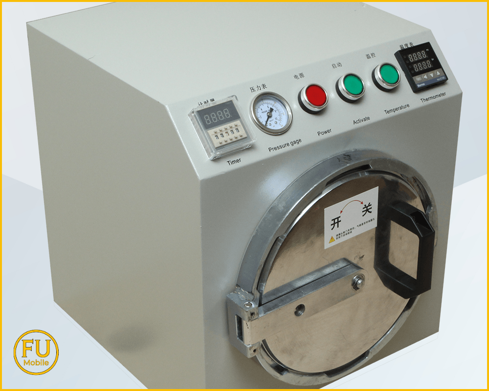 Máy hấp màn hình điện thoại nhằm hút sạch các bọt khí sau khi ép kính