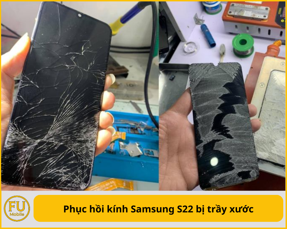 Phục hồi kính Samsung S22 bị trầy xước