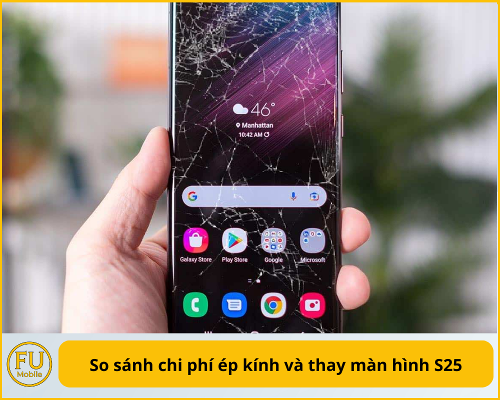 So sánh chi phí ép kính và thay màn hình S25